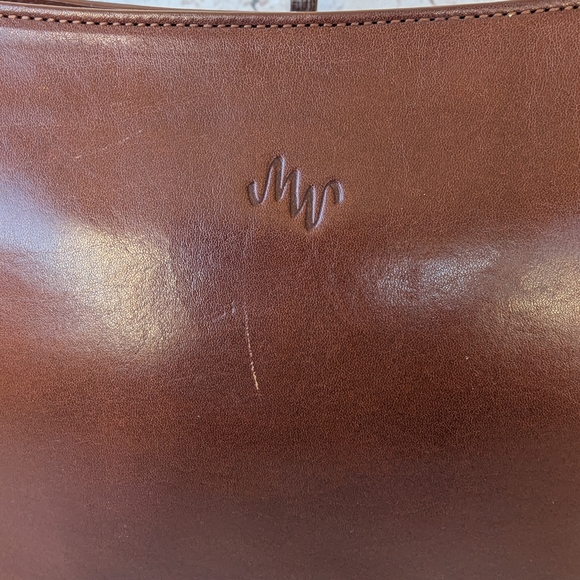 Monsac Rich Brown Leather Shoulder Bag - Picture 5 of 15